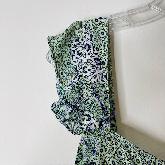 NEW Emma & Michele green blue white floral cottagecore boho midi dress XL - Picture 5 of 9